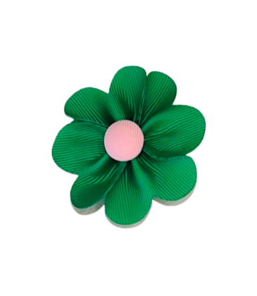 Wee Ones Wee Ones Fern Green w/ Pearl Petal Flower Hair Clip