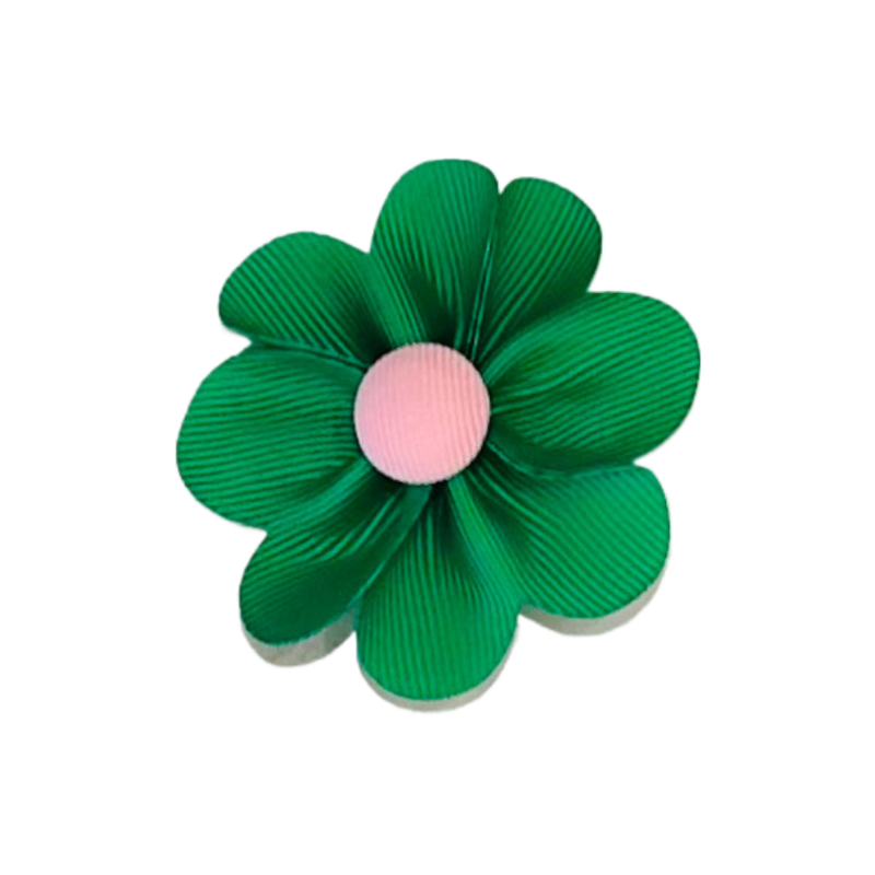 Wee Ones Wee Ones Fern Green w/ Pearl Petal Flower Hair Clip