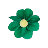 Wee Ones Wee Ones Fern Green w/ Light Yellow Petal Flower Hair Clip