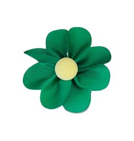 Wee Ones Wee Ones Fern Green w/ Light Yellow Petal Flower Hair Clip