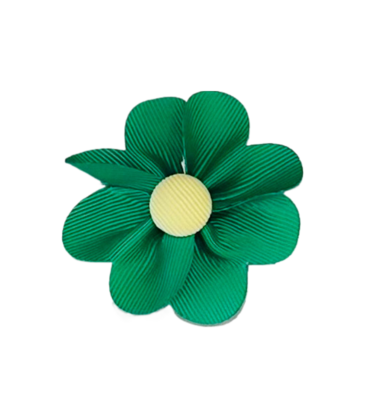 Wee Ones Wee Ones Fern Green w/ Light Yellow Petal Flower Hair Clip