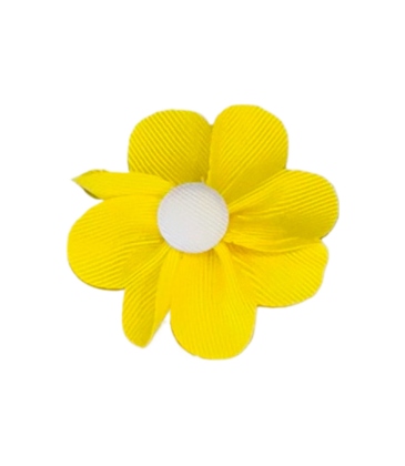 Wee Ones Wee Ones Lemon w/ White Petal Flower Hair Clip