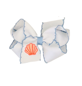 Wee Ones Wee Ones Medium Shell Emb Moonstitch Bow