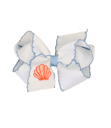 Wee Ones Wee Ones Medium Shell Emb Moonstitch Bow