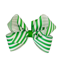 Wee Ones Wee Ones Medium Apple Green Stripe Bow