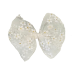 Wee Ones Wee Ones Medium White Flower Tulle Bow