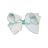 Wee Ones Wee Ones Medium White w/ Lucite Moonstitch Bow