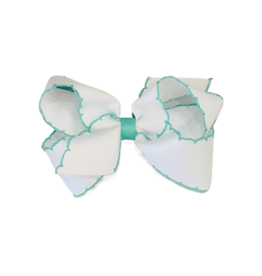 Wee Ones Wee Ones Medium White w/ Lucite Moonstitch Bow