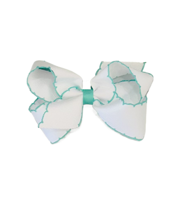 Wee Ones Wee Ones Medium White w/ Lucite Moonstitch Bow