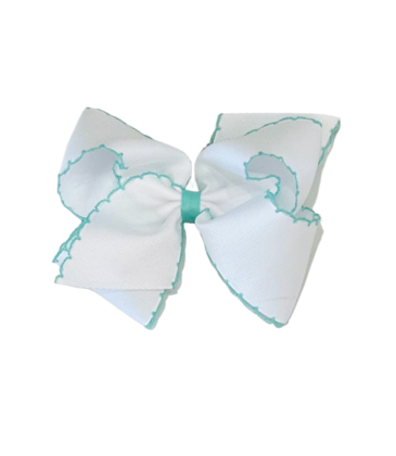 Wee Ones Wee Ones King White w/ Lucite Moonstitch Bow