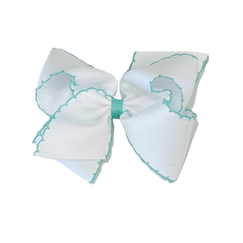 Wee Ones Wee Ones King White w/ Lucite Moonstitch Bow