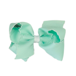 Wee Ones Wee Ones Medium Pale Green w/ White Moonstitch Bow