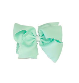 Wee Ones Wee Ones King Pale Green w/ White Moonstitch Bow