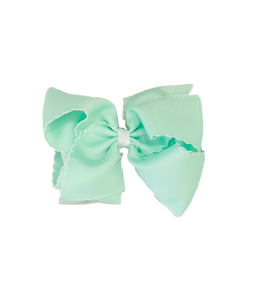 Wee Ones Wee Ones King Pale Green w/ White Moonstitch Bow