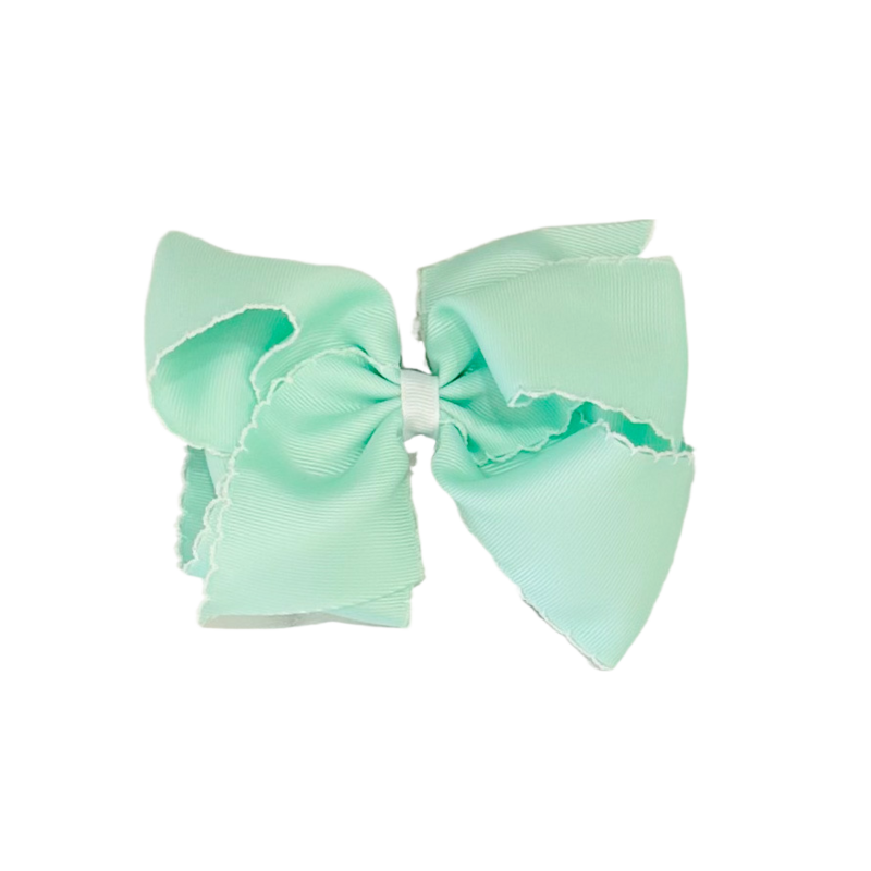 Wee Ones Wee Ones King Pale Green w/ White Moonstitch Bow