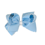 Wee Ones Wee Ones Medium Blue w/ White Moonstitch Bow