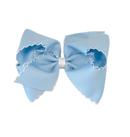 Wee Ones Wee Ones King Blue w/ White Moonstitch Bow