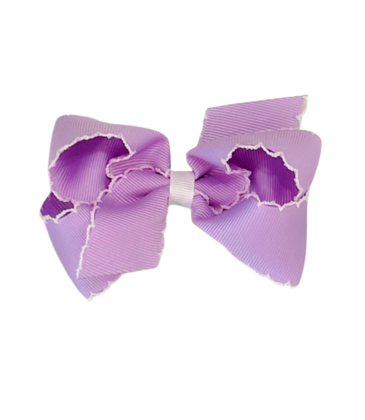 Wee Ones Wee Ones Medium Light Orchid w/ White Moonstitch Bow