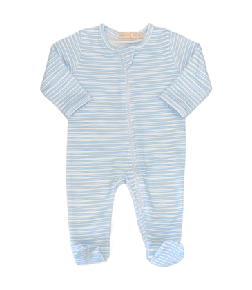 Baby Club Chic Baby Club Chic Sea Breeze Stripes Zipper Footie