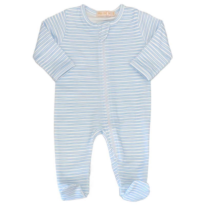 Baby Club Chic Baby Club Chic Sea Breeze Stripes Zipper Footie