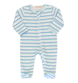 Baby Club Chic Baby Club Chic Tee Time Stripes Zipper Footie