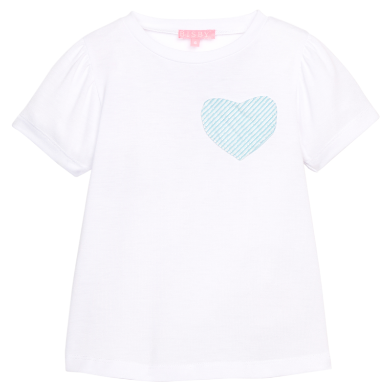 Bisby Bisby Aqua Seersucker Heart Essential Tee