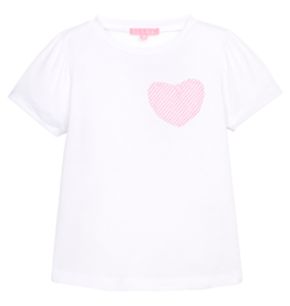 Bisby Bisby Pink Seersucker Heart Essential Tee
