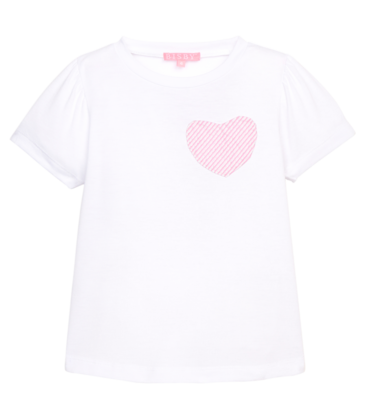 Bisby Bisby Pink Seersucker Heart Essential Tee