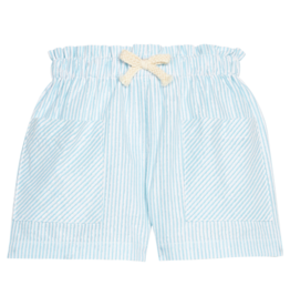 Bisby Bisby Aqua Sparkle Seersucker Patch Pocket Shorts