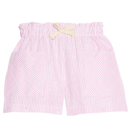 Bisby Bisby Pink Sparkle Seersucker Patch Pocket Shorts