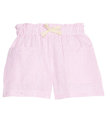 Bisby Bisby Pink Sparkle Seersucker Patch Pocket Shorts