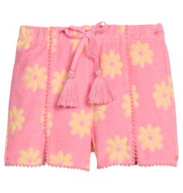 Bisby Bisby Pink Floral Pom Pom Terry Shorts