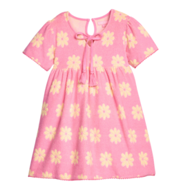 Bisby Bisby Pink Floral Terry Riviera Dress
