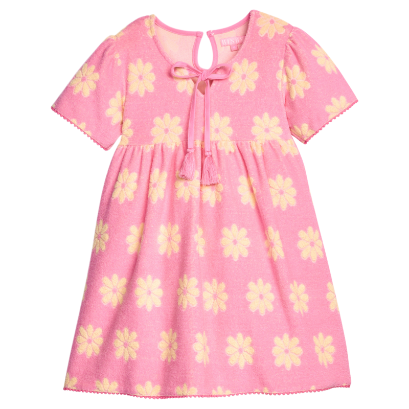 Bisby Bisby Pink Floral Terry Riviera Dress