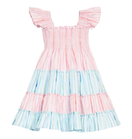 Bisby Bisby Watercolor Multi Stripe Twirl Dress
