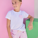 Bisby Bisby Pink Seersucker Heart Essential Tee
