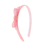 Lilies & Roses Thin Bow Glitter Pink Headband