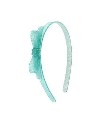 Lilies & Roses Thin Bow Glitter Light Mint Headband