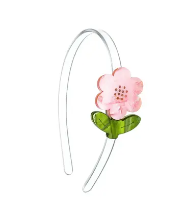 Lilies & Roses Flower Pink Pearlized Headband