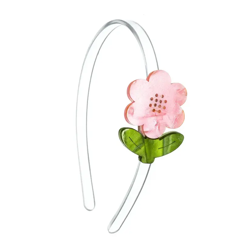 Lilies & Roses Flower Pink Pearlized Headband
