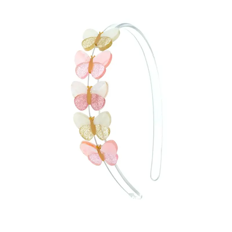 Lilies & Roses Butterflies Shimmer Pink Shades Headband