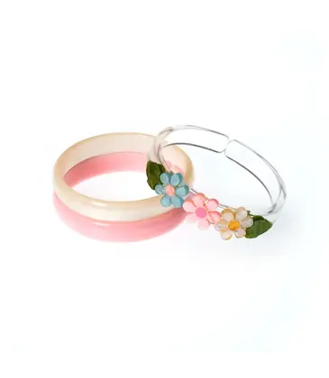 Lilies & Roses Daisy Flower Pastel Pearl Bangles
