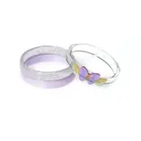 Lilies & Roses Butterflies Shimmer Lilac Bangles