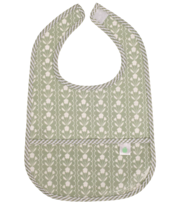 Apple of My Isla Apple of My Isla The Wipe It Bib - Sage Floral