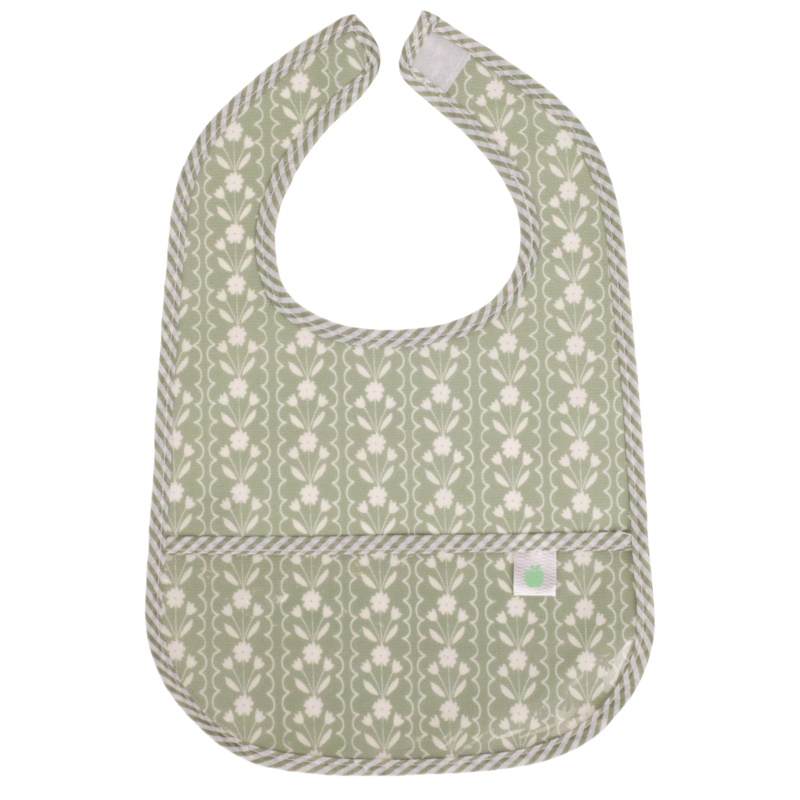 Apple of My Isla Apple of My Isla The Wipe It Bib - Sage Floral