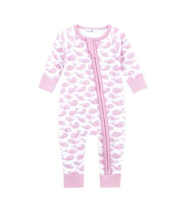 Magnolia Baby Magnolia Baby Pink Azure Whales Playsuit