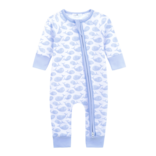 Magnolia Baby Magnolia Baby Light Blue Azure Whales Playsuit