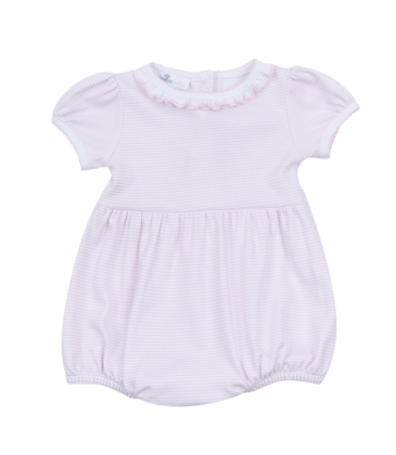Magnolia Baby Magnolia Baby Pink Mini Stripes Ruffle Bubble