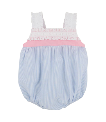 The Beaufort Bonnet Company TBBC Babs Bubble - Breakers Blue Seersucker/Sandpearl Pink