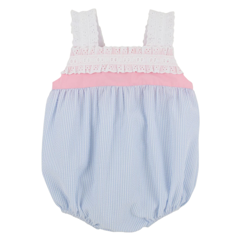 The Beaufort Bonnet Company TBBC Babs Bubble - Breakers Blue Seersucker/Sandpearl Pink